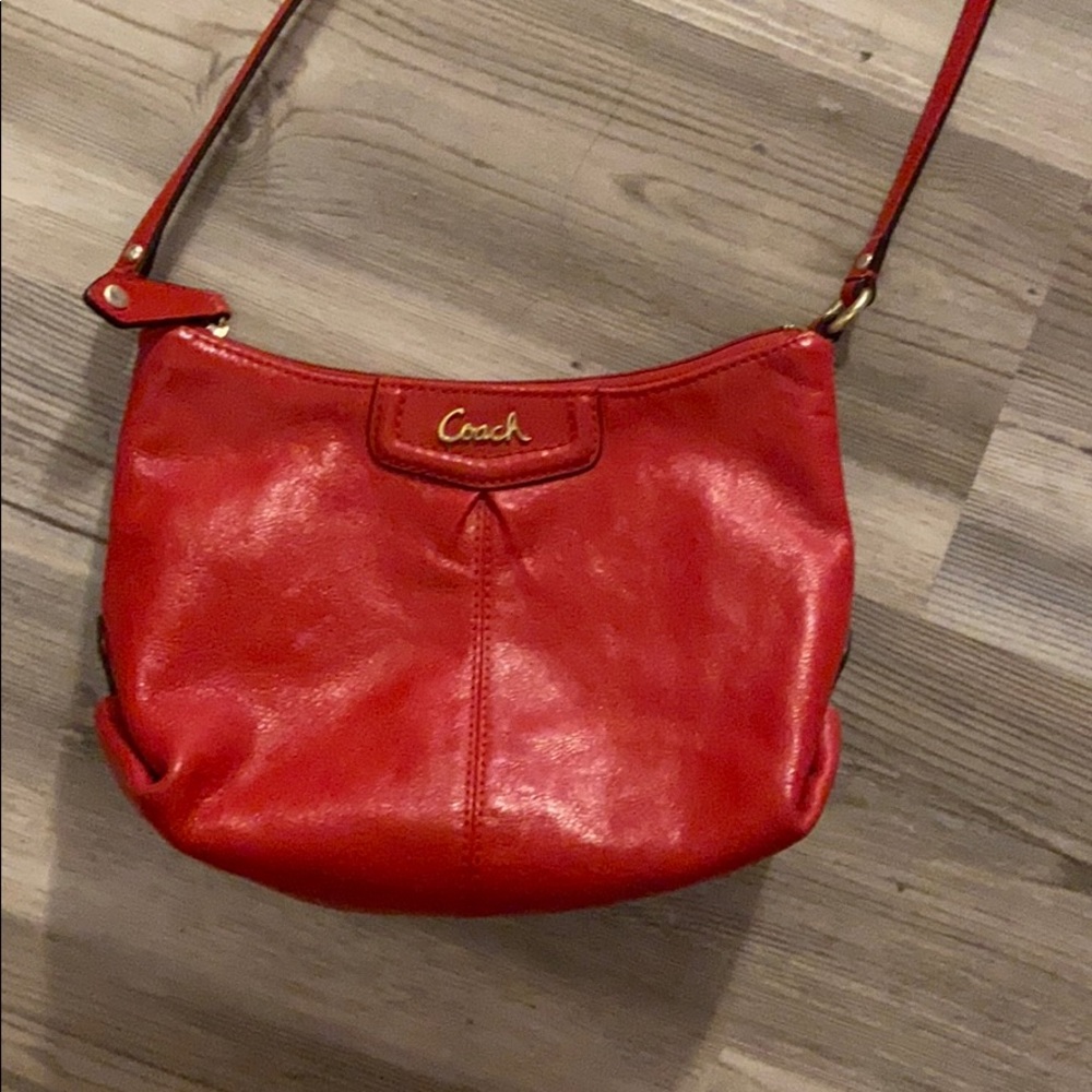 Red Leather Coach Purse